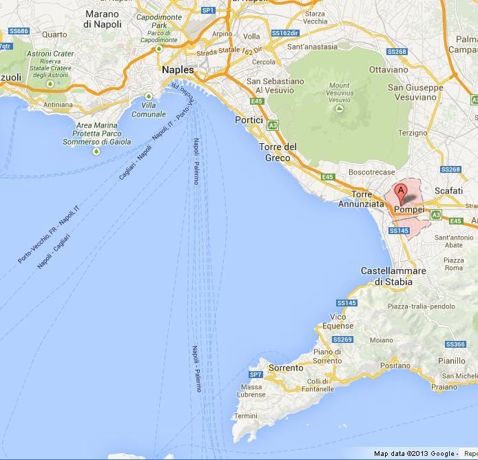 mapa da baía de nápoles, itália