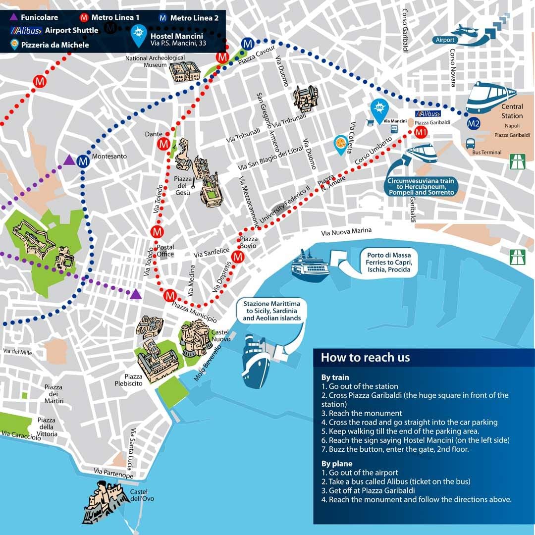 estação ferroviária central de nápoles mapa