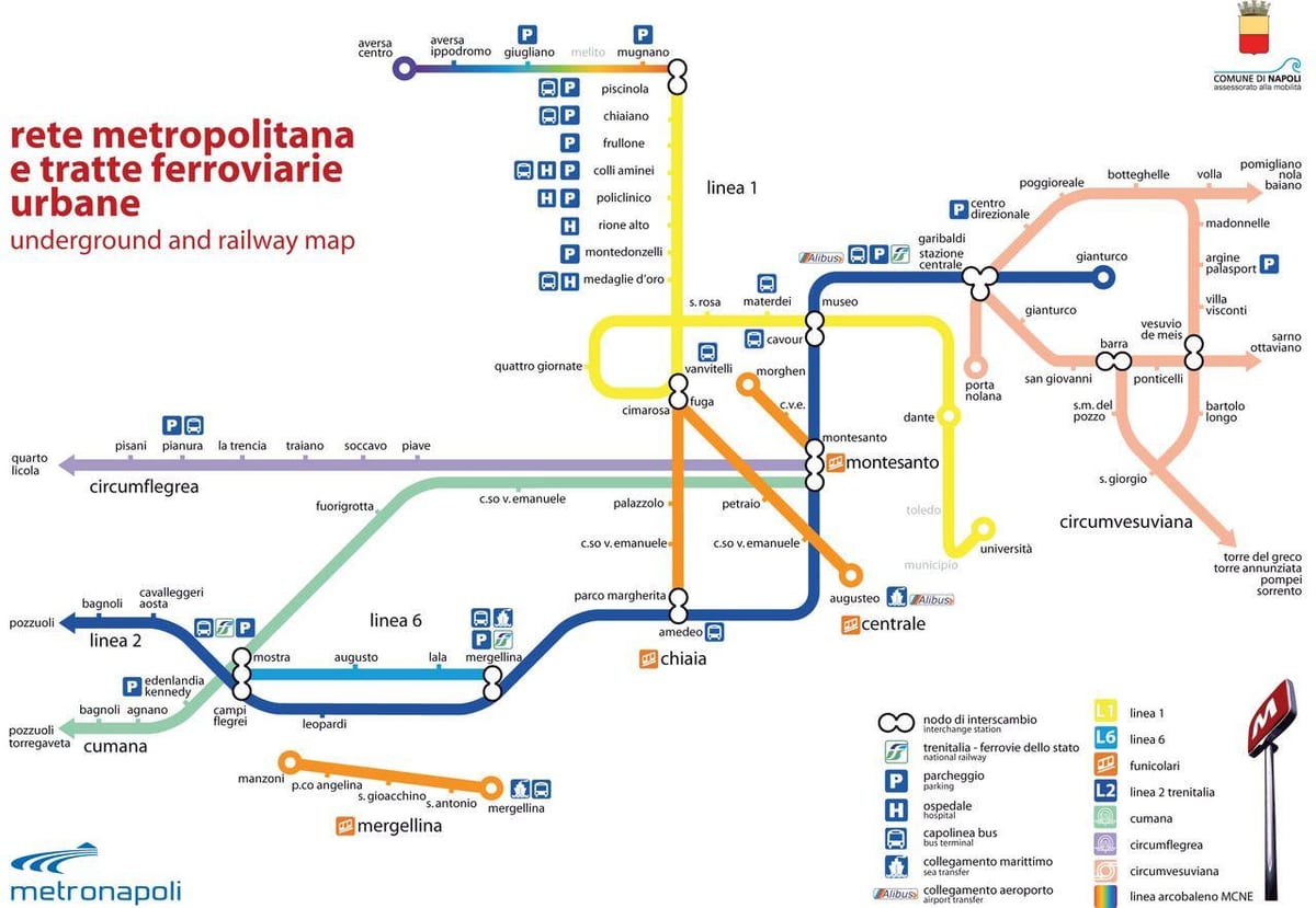 nápoles estação de trem mapa