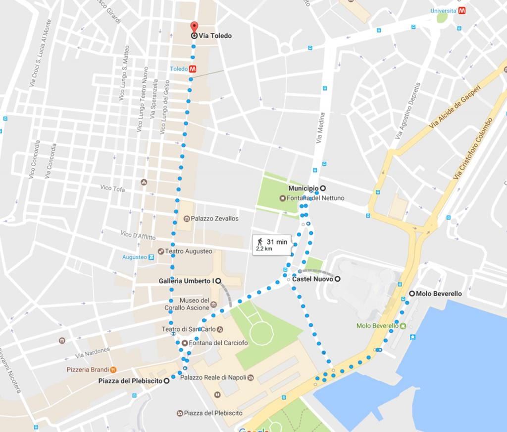 nápoles, a uma curta turnê mapa