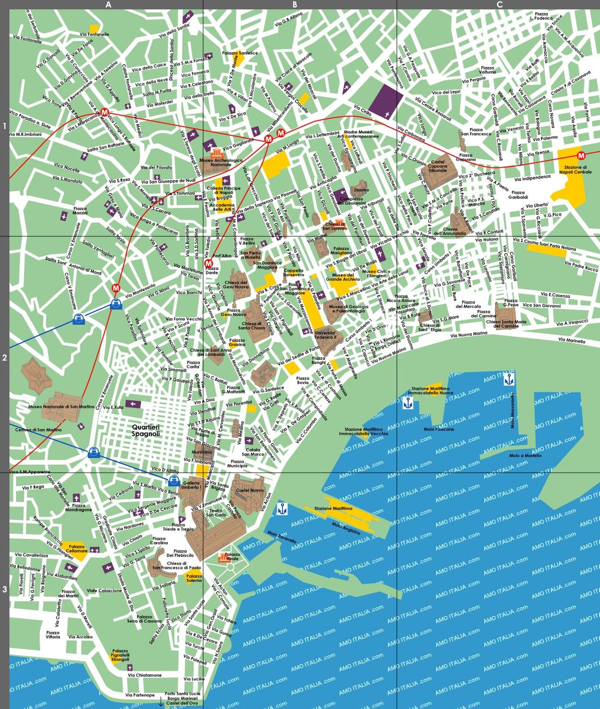 napoli mapa turístico