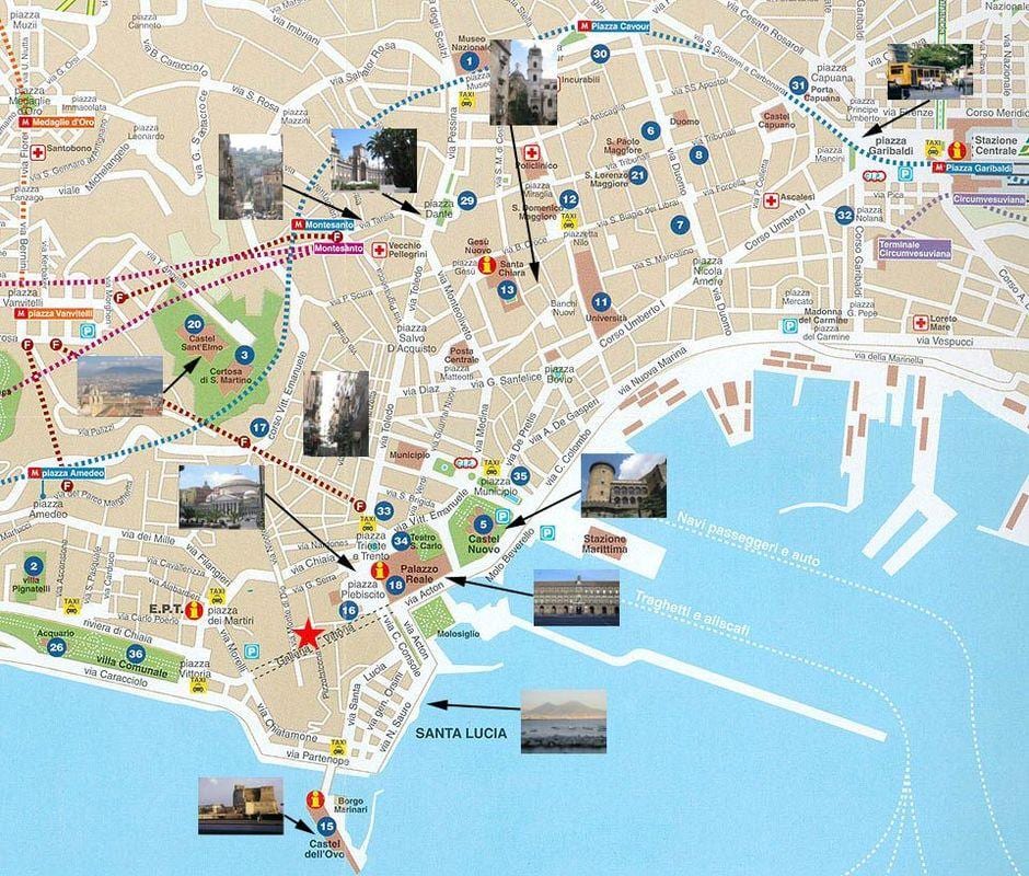 nápoles, itália cruzeiro mapa do porto