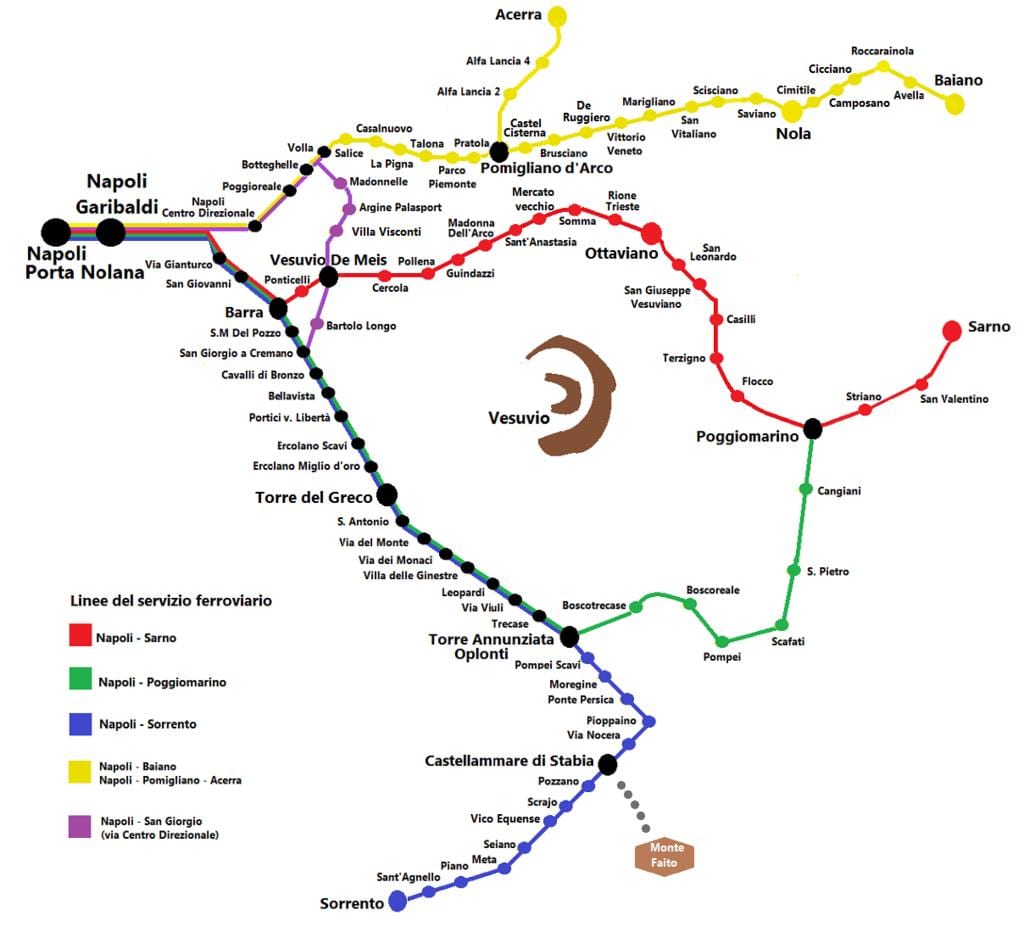 napoli trem mapa