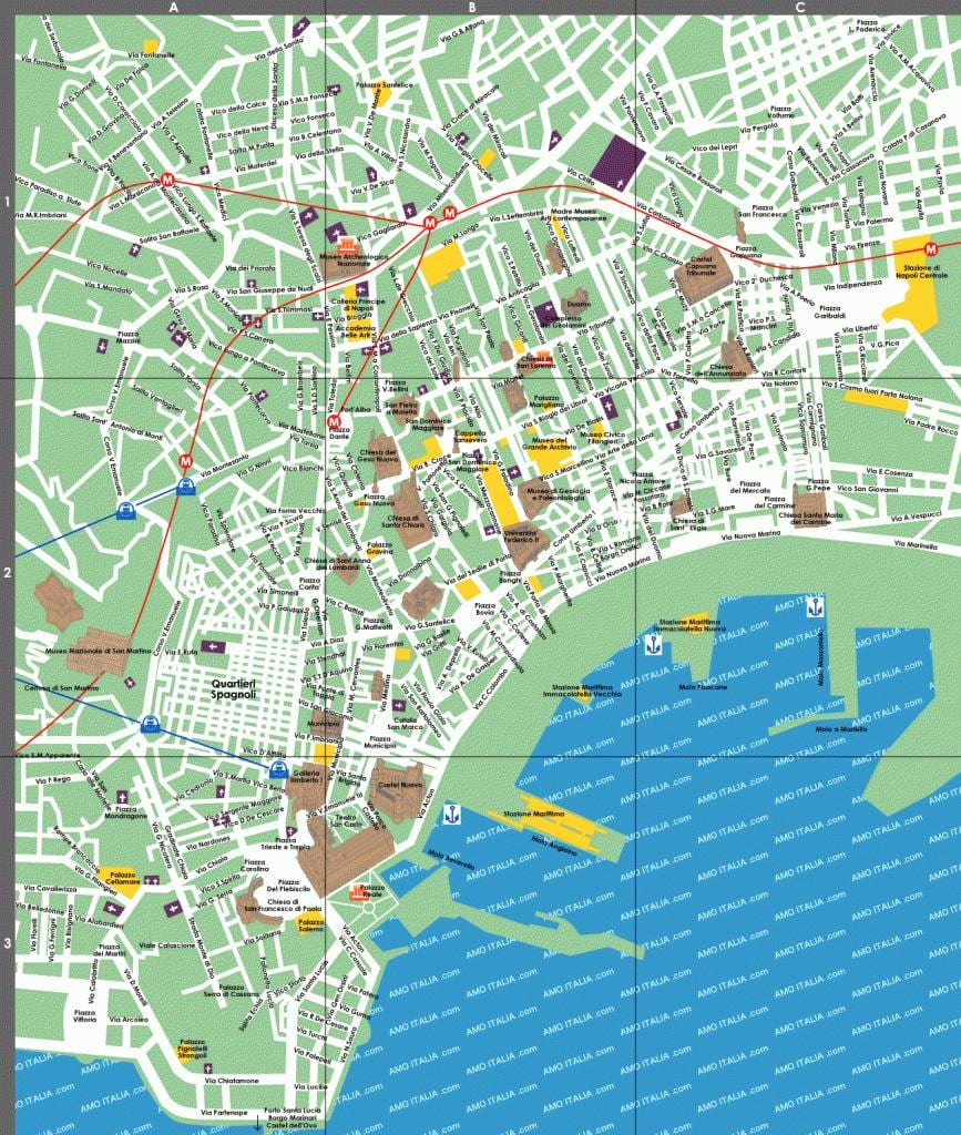 nápoles atracções turísticas mapa