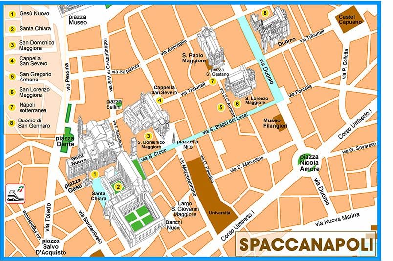 Mapa de nápoles spaccanapoli