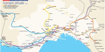 Mapa de nápoles e do metro