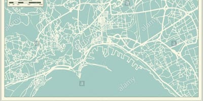 Mapa da cidade de nápoles, itália