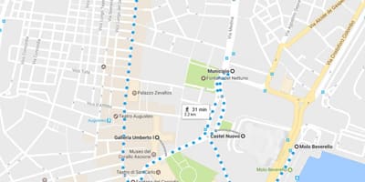Nápoles, a uma curta turnê mapa