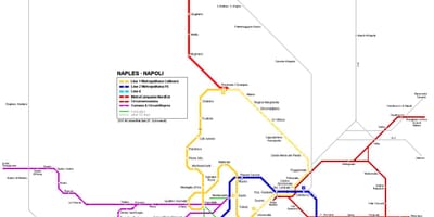 Napoli mapa do metropolitano