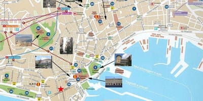 Nápoles, itália cruzeiro mapa do porto
