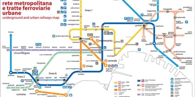 Nápoles mapa de ônibus