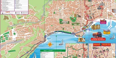 Mapa de pontos turísticos da cidade de nápoles